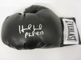 Evander Holyfield Hand Signed Autographed Black Everlast Boxing Glove Paas Certified.