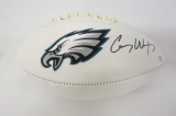 Carson Wentz Philadelphia Eagles signed autographed Logo Football Certified Coa