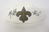Mark Ingram Alvin Kamara New Orleans Saints signed autographed Logo Football Certified Coa