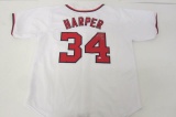 Bryce Harper Washington Nationals signed autographed White Jersey Certified Coa