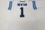 Cam Newton Carolina Panthers signed autographed White Jersey Certified Coa