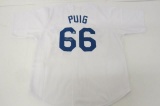 Yasiel Puig L.A. Dodgers signed autographed White Jersey Certified Coa