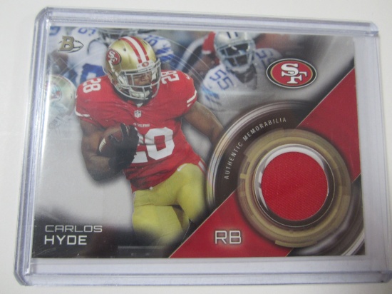 Carlos Hyde San Francisco 49ers Piece of Jersey Sports Card 2015 TOPPS