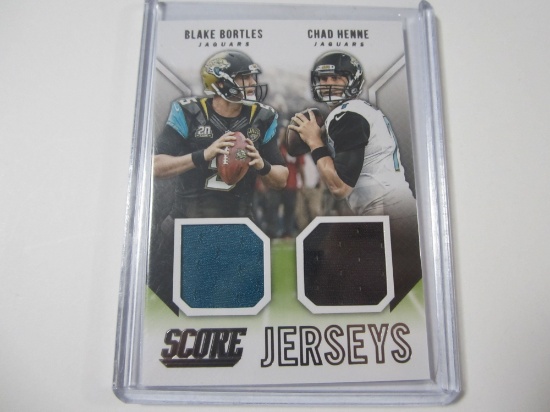 Blake Bortles and Chad Henne Jacksonville Jaguars Piece of Jersey Sports Card 2015 PANINI