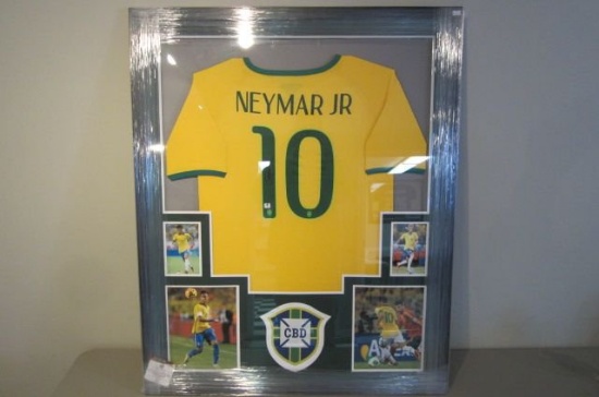 Neymar Jr. signed autographed Framed Jersey Certified Coa
