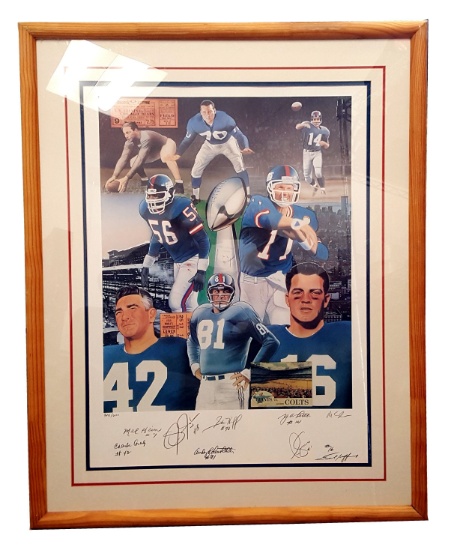 HOF GIANTS FRAMED SIGNED BY 8