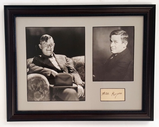 WILL ROGERS SIGNED FRAMED