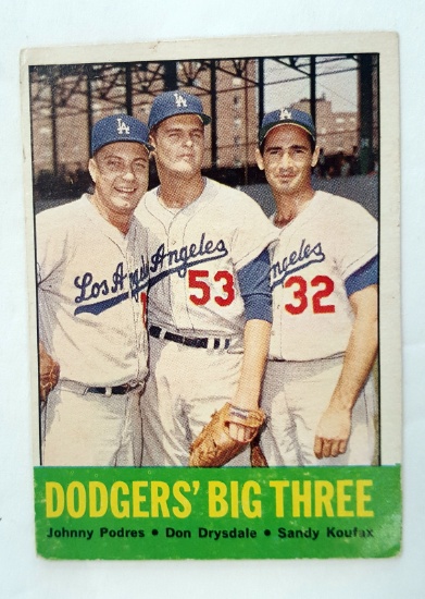 1963 TOPPS DODGERS BIG 3