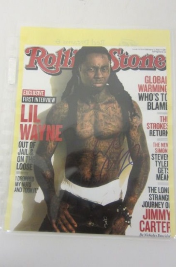 Lil Wayne Rapper signed autographed RollingStone Magazine 8x10 Photo Certified Coa