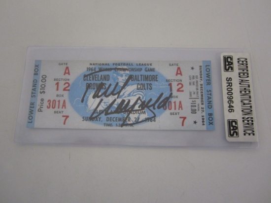 Paul Warfield Cleveland Browns Hand Signed Autographed Replica Ticket Stub CAS Certified.