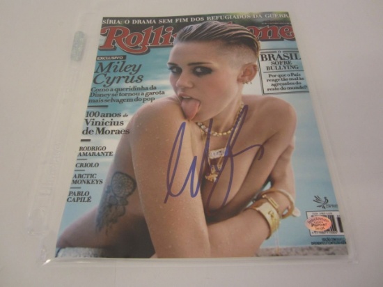 Miley Cyrus Hand Signed Autographed 8x10 Photo PSAS Certified.
