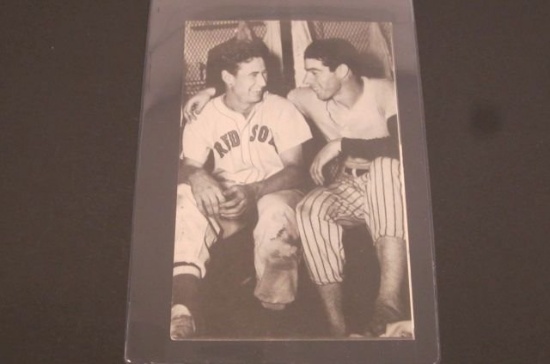 TED WILLIAMS and JOE DIMAGGIO 1940's League Leaders Postcard