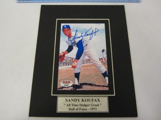 SANDY KOUFAX LA Dodgers Signed Autographed Matted Photo Certified CoA
