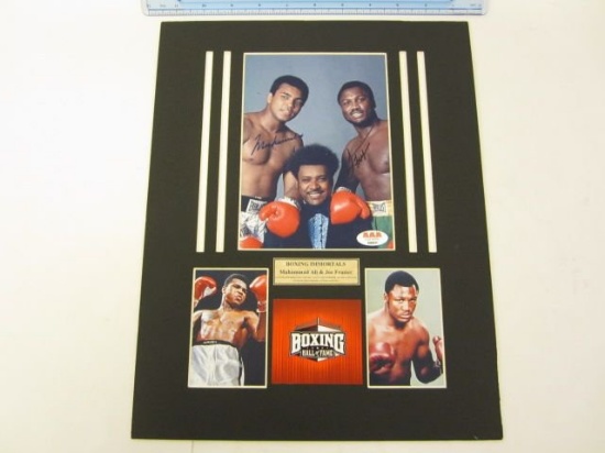 MUHAMMAD ALI & JOE FRAZIER Signed Autographed Matted Photo Certified CoA