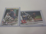 2 x COREY KLUBER Cleveland Indians Signed Autographed Baseball Trading Cards Certified CoA