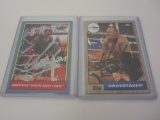 2 x UNDERTAKER Signed Autographed WWE Wrestling Trading Cards Certified CoA