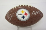 ANTONIO BROWN & BEN ROETHLISBERGER Signed Autographed Pittsburgh Steelers Mini Football Certified Co