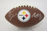 ANTONIO BROWN & BEN ROETHLISBERGER Signed Autographed Pittsburgh Steelers Mini Football Certified Co