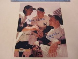 MICKEY MANTLE / BILLY MARTIN / WHITEY FORD NY Yankees Signed Autographed 8x10 Photo Certified CoA