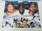 MICKEY MANTLE / WILLIE MAYS / DUKE SNIDER NY Yankees Mets Brooklyn Dodgers Signed Autographed 8x10 P