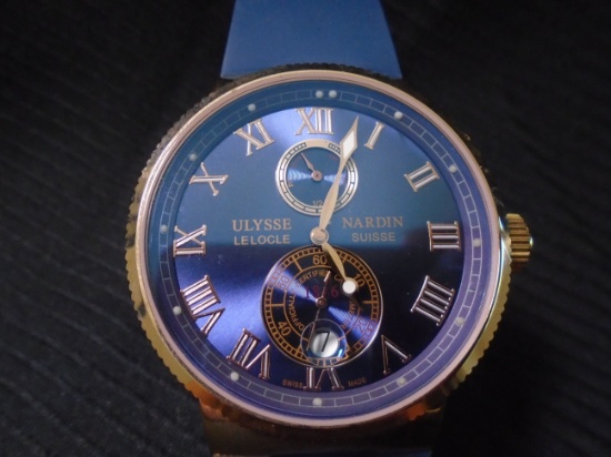 18kt Ulysse Nardin, blue dial