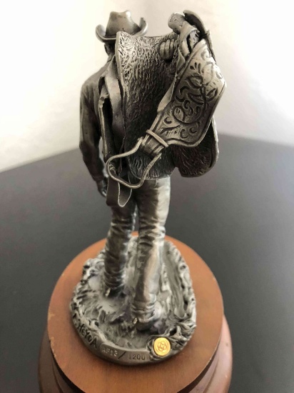 Pewter,great sculpture 'NO HORSE, NO PROSPECTS', , signed and numbered collectable pewter approx. 1.