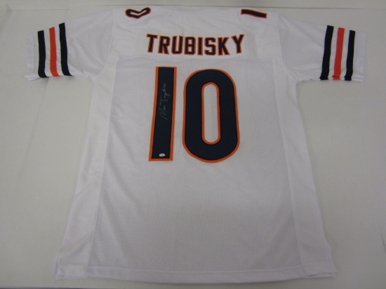 Mitch Trubisky Chicago Bears signed autographed White Jersey Certified Coa