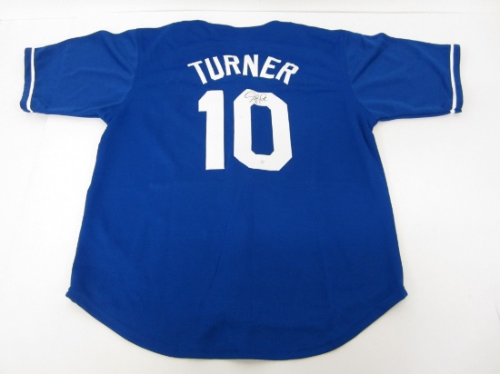 Justin Turner L.A. Dodgers signed autographed Blue Jersey Certified Coa