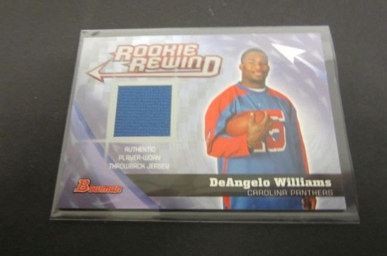 DeAngelo Williams 2006 Bowman Rookie Rewind  Worn Jersey card