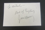 Jan Murray signed autographed index card Certified Coa