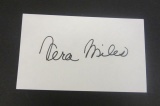 Vera Miles signed autographed index card Certified Coa