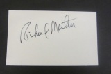 Richard Martin signed autographed index card Certified Coa