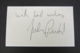 Jules Rudd signed autographed index card Certified Coa