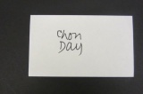 Chon Day signed autographed index card Certified Coa