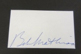 Bob Mathias signed autographed index card Certified Coa