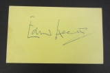 Edward Heath signed autographed index card Certified Coa