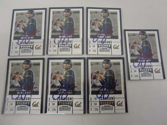 (7) Jared Goff 2017 Contenders Autograph cards with COA!