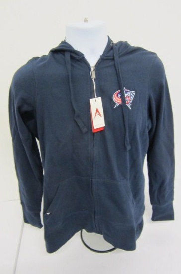 COLUMBUS BLUE JACKETS Antigua Signature Size L Officially Licensed Fan Apparel Womens Zip Up Hoodie