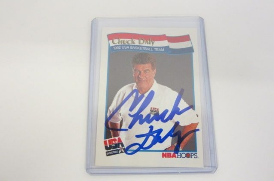 Chuck Daly autograph card USA basketball coa