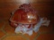 Agate carved Turtle dish with lid, chinese dragon.
