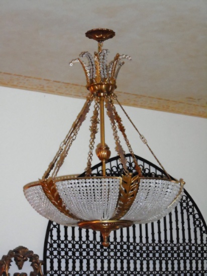 Crystal & Dore Bronze chandelier.