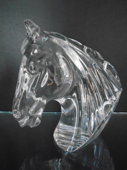Waterford crystal horse head. Etched on the bottom.