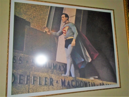 Framed lithograph of the Original "Superman", hand signed by Mayo "Superman" Kaan