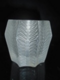 Lalique France frosted crystal votive candle holder.
