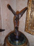 Spirit Of Ecstasy by W. Aribu. Rolls Royce Bronze statue on a black marble base