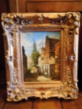 Old World Oil painting in a gold frame. Hand signed by the artist