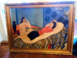 Nude With Lady In Repose Dutch Modernist School Oil painting on cardboard