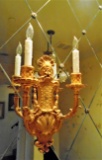 Pair of Vintage Sherle Wagner dore bronze wall sconces with 2 candle look lights.