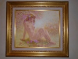 Study of a Nude Oil painting in a gold frame.