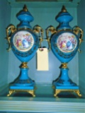 Pair of E. Limoges Porcelain Urns